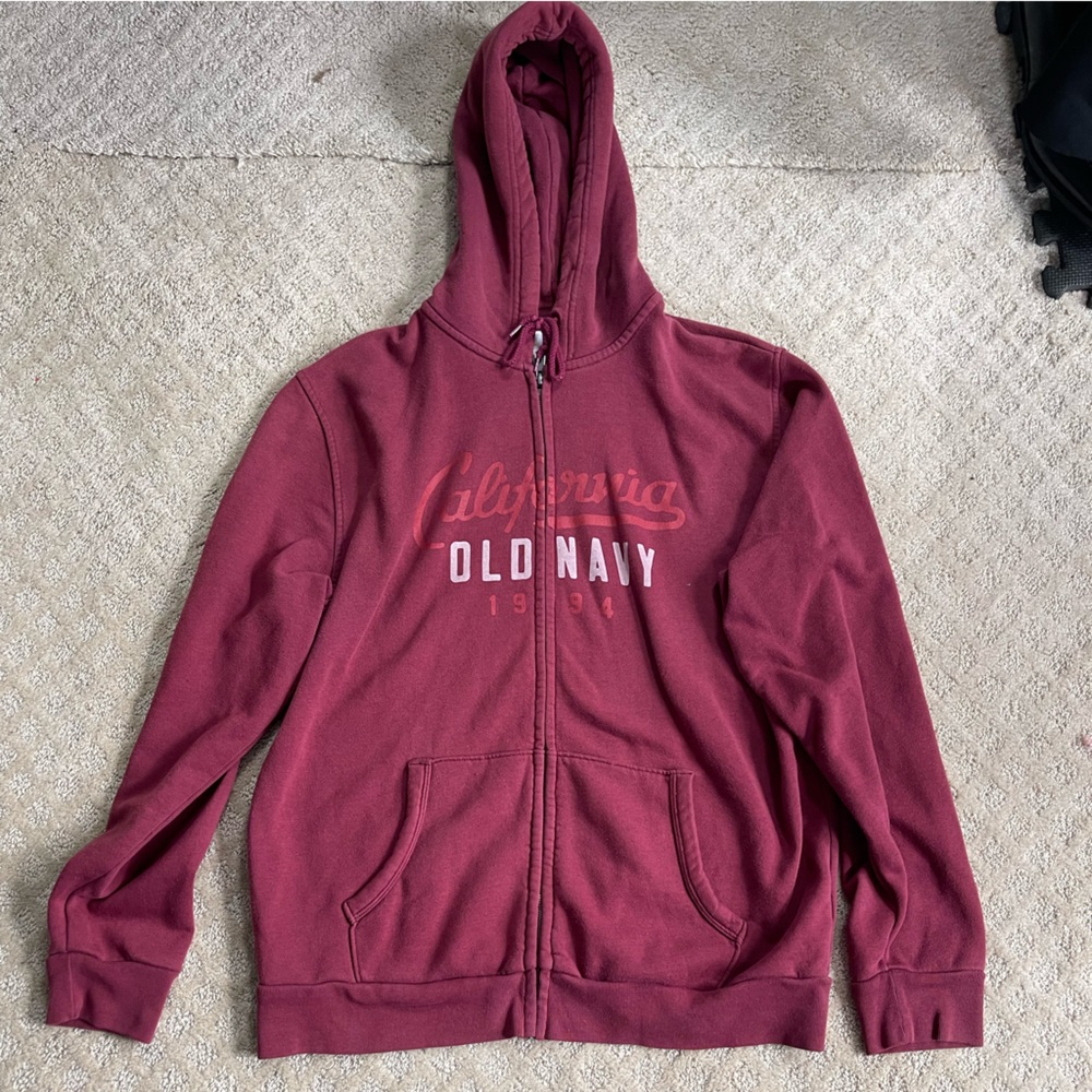 Burgundy Old Navy Zip up Sweater